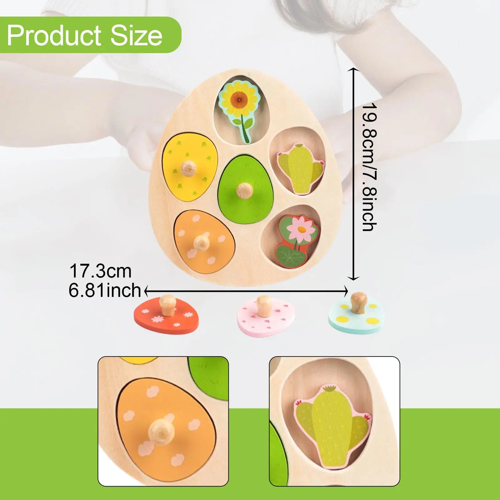 Puzzle in legno per bambini Regalo di compleanno di Pasqua Puzzle colorati per bambini