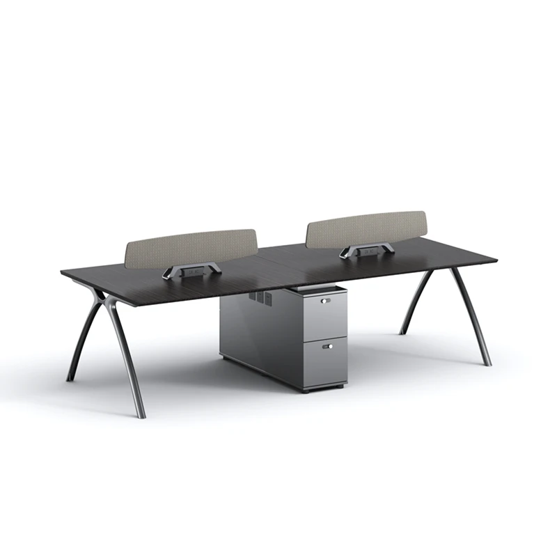 @#Multi-Storage Staff Desk with Drawers File Cabinet & Side Shelf Large Desktop Office Workstation for Employees
