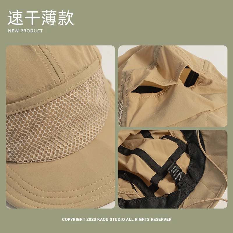 Japanese Outdoor Camping Sun Protection Bucket Hats Women Summer Thin Quick-drying Breathable Neck Protection Men\'s Caps