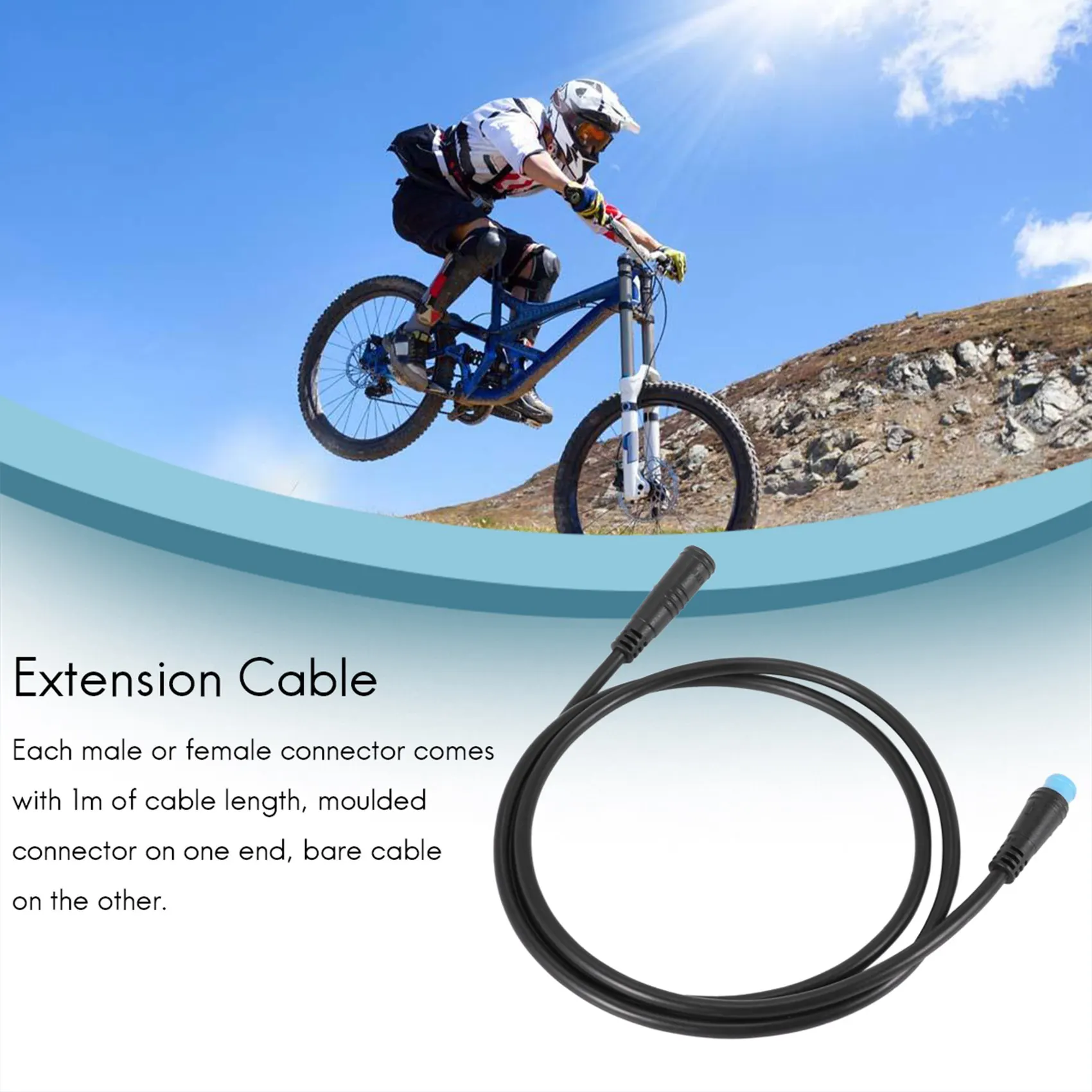 ABXI دراجة كهربائية تمديد كابل 4 دبوس ذكر إلى أنثى كابل مقاوم للماء Ebike تمديد كابلات الموصلات #2