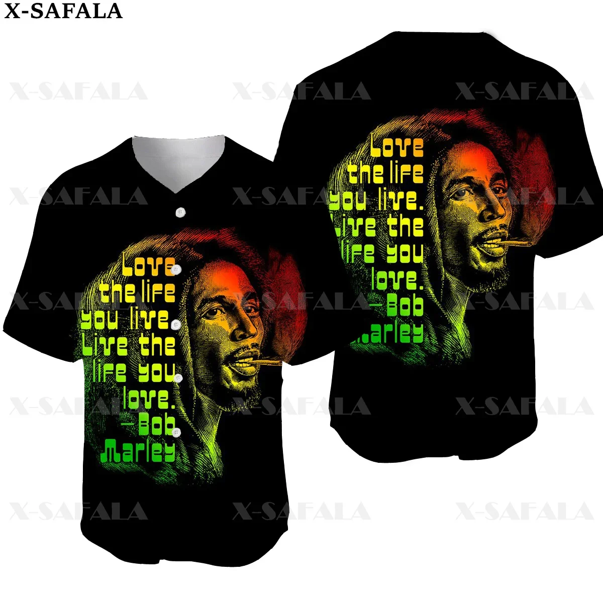 

Reggae Singer Bob Marley Rock HipHop Colorful Weeds 3D Printed Baseball Jersey Shirt Men's Tops Tee Oversized Streetwear-1