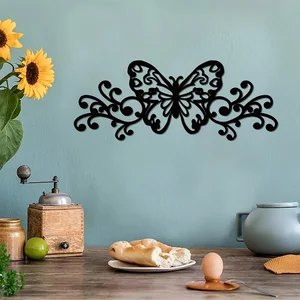 1pc Metal Wall Art, Metal Sign Metal Butterfly Scroll, Home Decor, Wall Hanging, Nursery Wall Art