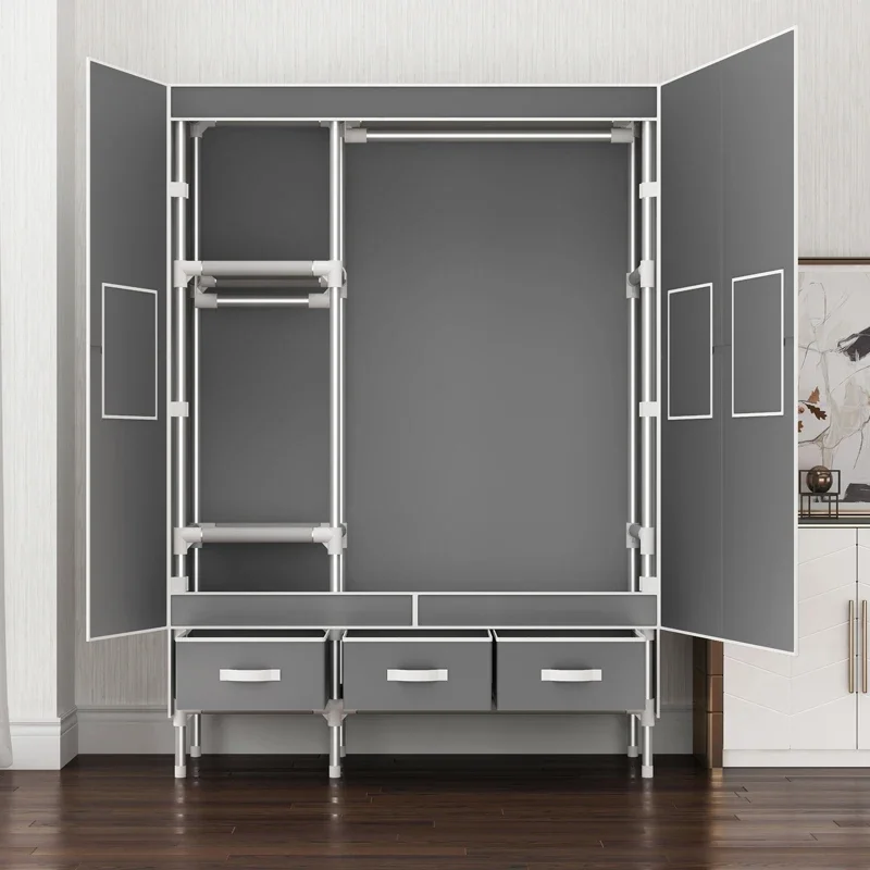 Simple wardrobe Strong and durable storage Dustproof fabric wardrobe Rental room Home bedroom Modern simple hanging wardrobe