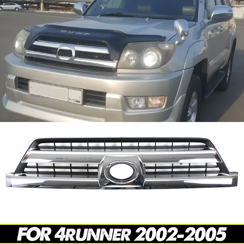 

Front Grille Black&Chrome Modification Hilux Surf Racing Grill Fits For 4Runner 2002-2005