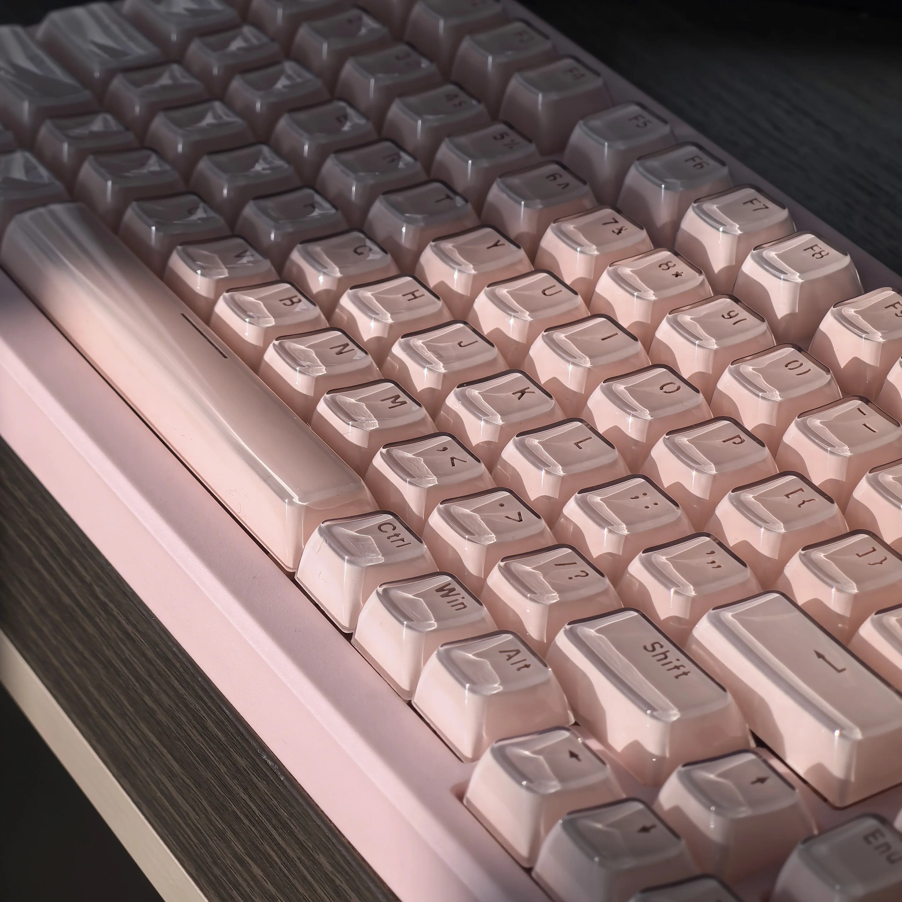 

Crystal Texture Keycaps OEM Profile White/Pink/Blue/Purple PC Translucent Keyboard Caps Characters Transparent Jelly Keycap