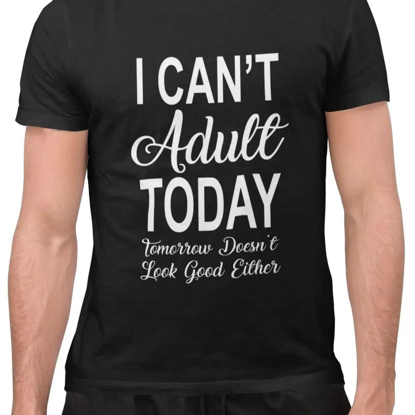 Funny T shirt I can't this morning Adults don't look good either sarcastic vintage Washed designer clothes Comfortable