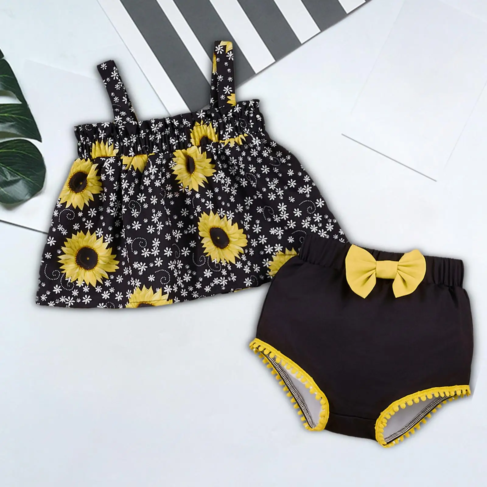 Girl Clothes Set Kids Summer Outfits Set Comfortable Printed Top Shorts for Park