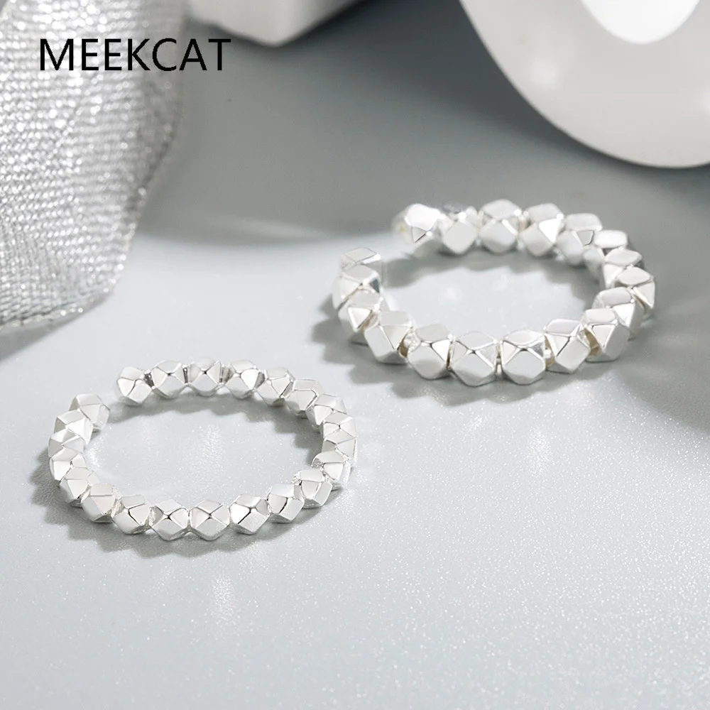 Genuine 925 Sterling Silver Starry Sky Sparkling Open Ring Anillos for Women Party Trendy Fine Jewelry Minimalist Accessories