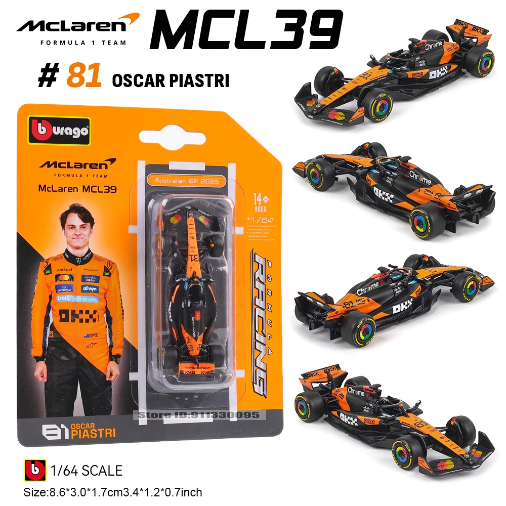 Bburago 1:64 Oracle Red Bull Racing 2025 F1 RB21 # 1 Verstappen # 22 Yuki Tsunoda Legierungsautomodell Sammlerstücke Neuestes Modell – Detail 14