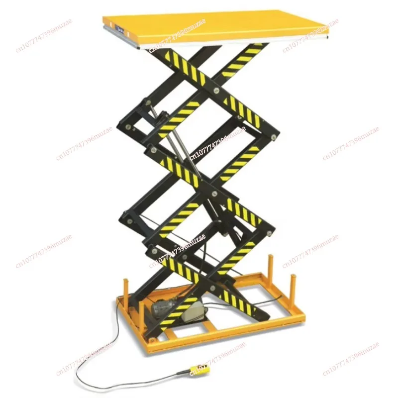 1T 3m vertical fixed hydraulic double three shear lift table