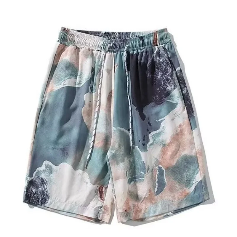 Summer seaside vacation shorts men's five point casual sports shorts quick drying