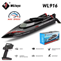 WLtoys WL916 RC Boat 2.4GHz 55KM/H Brushless Full Scale High Speed Remote Control Water Speedboat with cool lighting Adult Toy