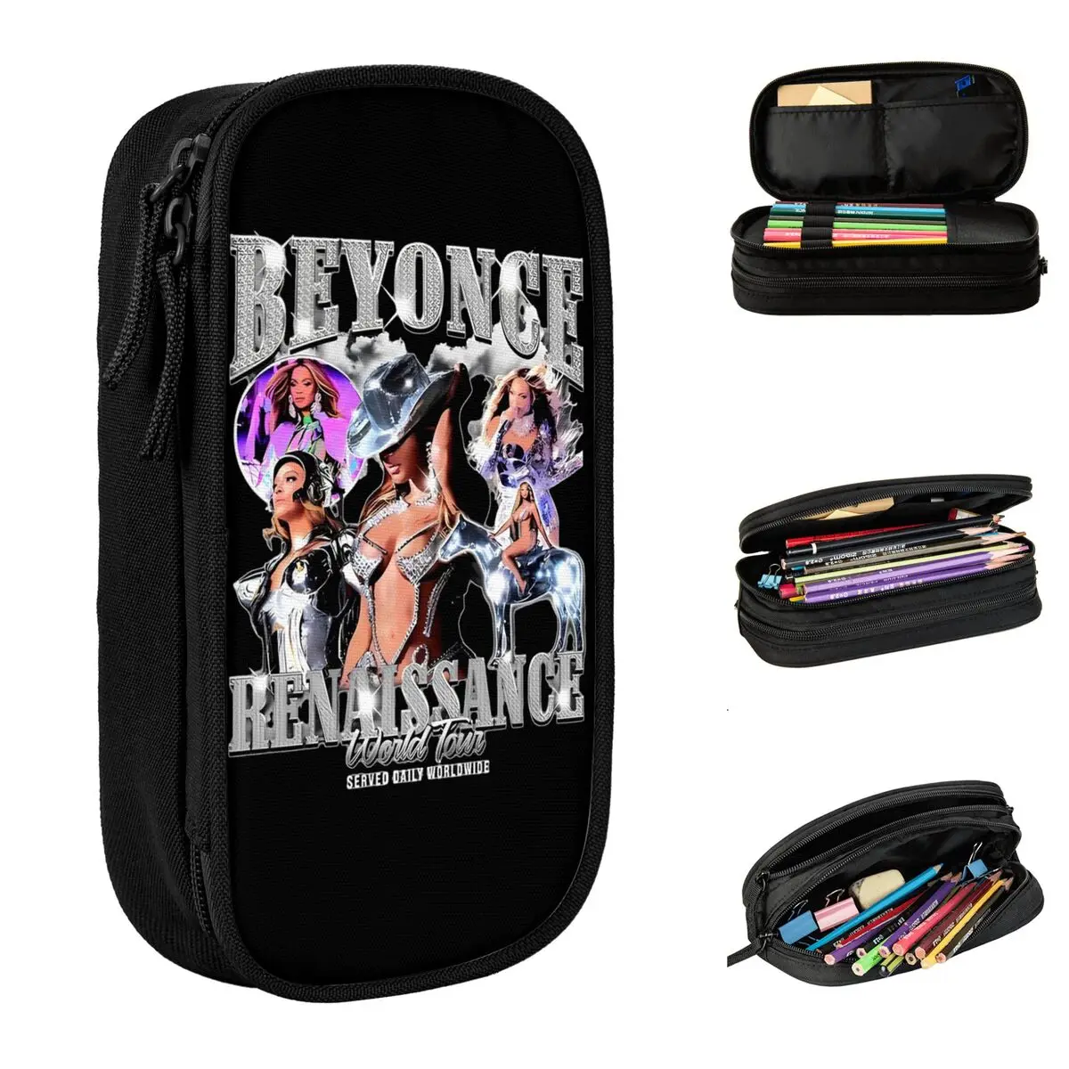 Beyonce Singer Queen Fan Arts Pencil Cases Cute Pen Bags Kids Large Storage Students School Gift Pencil Box