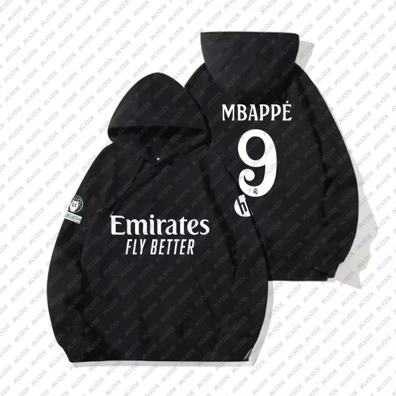 Winter Fashion Hoodie Mbappe No.9 Print Trendy Football Hoodie Unisex Oversized Casual Loose Sweatshirt Hoodie For Adult/Kids