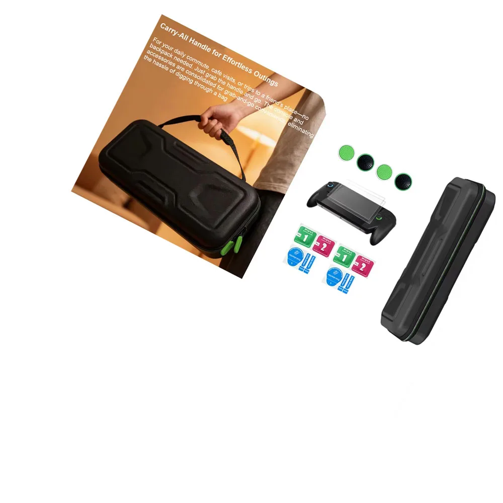 

for ROG XBOX Ally Game Console Storage Case with Joystick Cap Tempered Glass Screen Protector for ROG XBOX Ally X Accessory