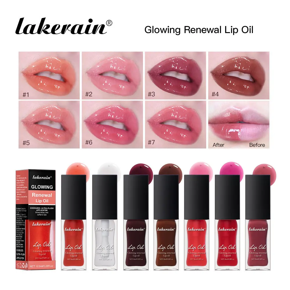 Water Gloss Mirror Hydrating Lip Glow Oil High-Shine Liquid Lipstick Plumping Color Highly Pigmented Lip Glaze