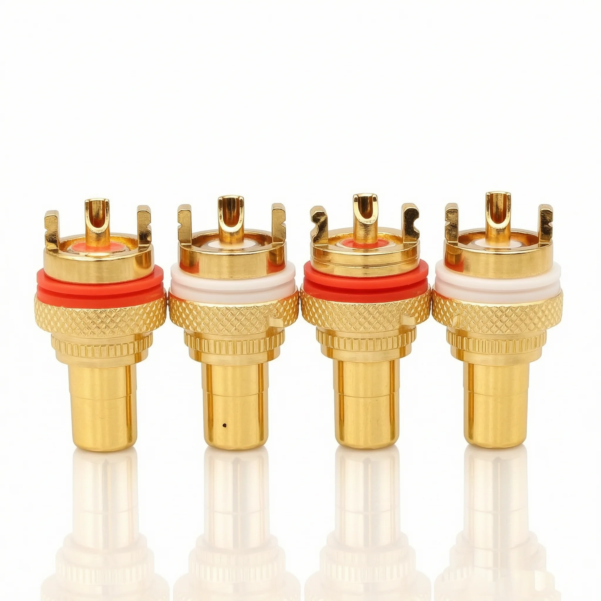 8pcs RCA Jack Panel Mount Chassis Socket Rhodium/Gold Plated for Audio Amp