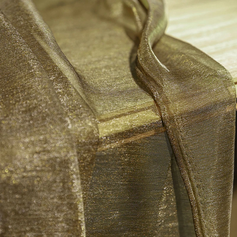 Tessuto a rete in chiffon micro lucido, garza morbida semitrasparente, camicie per abiti da sposa, abbigliamento, tessuto trasparente rugoso glitterato fai da te