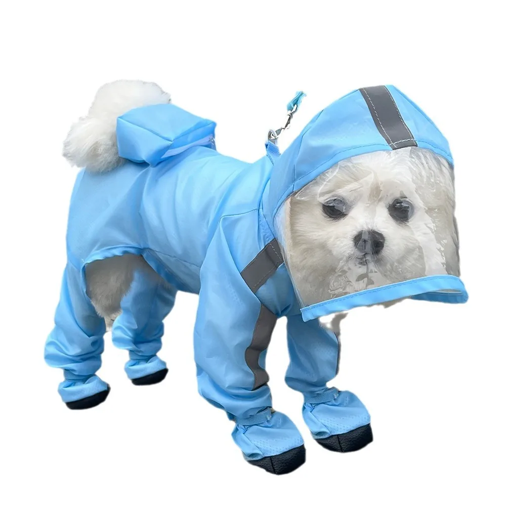 Dog Raincoat Clothes Pet Puppy Small Dog Waterproof Jumpsuit Overalls Clothing Jacket Poodle Puppy Dog Rain coat