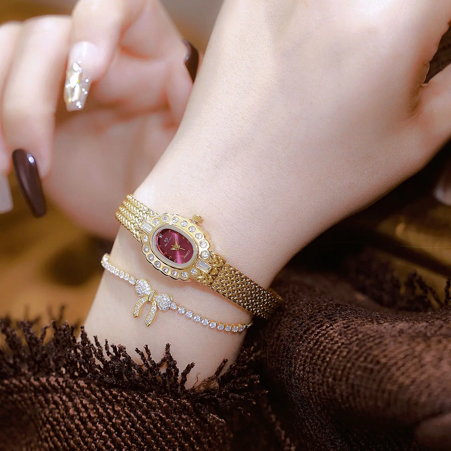 Элегантные модные женские часы, брендовые роскошные водонепроницаемые кварцевые часы с бриллиантовым циферблатом, подарок для подруги