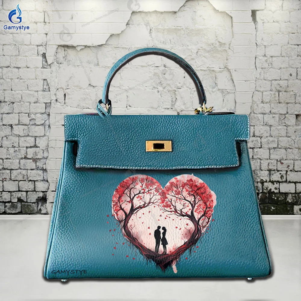 شخصية بولسو الفن حقائب مطبوعة الطباعة الفنية مع جو محب جلد البقر الحقيقي السيدات حقيبة اليد الإناث Carteras #3