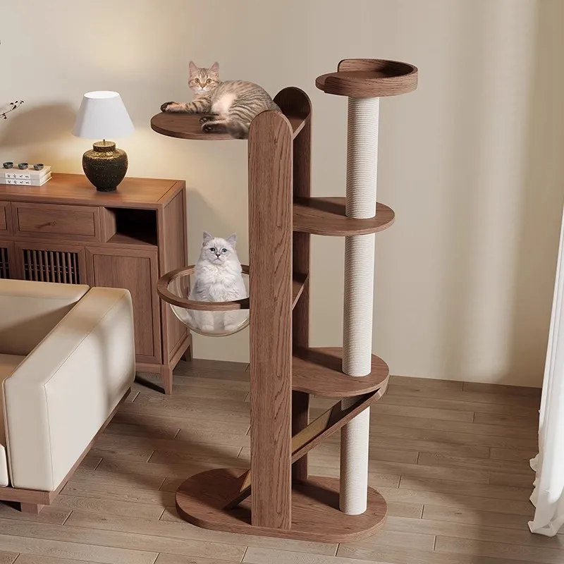 

Solid wood cat climbing frame household cat nest integrated small apartment does not occupy an area kitten climbing frame cat