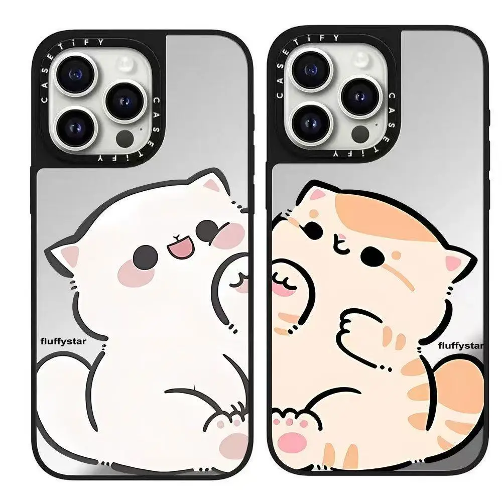 CASET Creative Cat Star Story Anti-Fall Phone Case for iPhone 16 pro Max Apple Compatible Couples Design