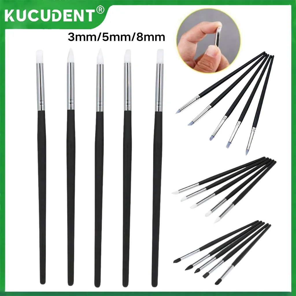 5 قطعة/الحزمة فرشاة الأسنان الراتنج أقلام سيليكون رسومات أظافر فرش تشكيل خط DIY بها بنفسك الرسم مركب الاسمنت الخزف أدوات الأسنان #1