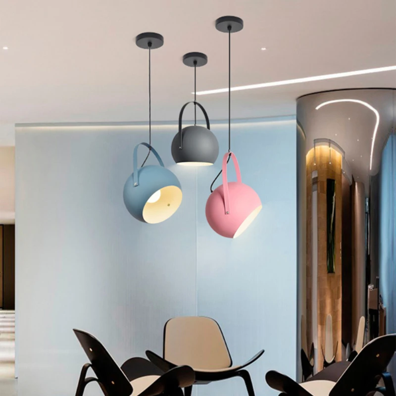 Modern LED Pendant Lights Colourful Wire Chandelier Dining-room Restaurant Ceiling Lamps E27 Home Decration Lighting Fixtures