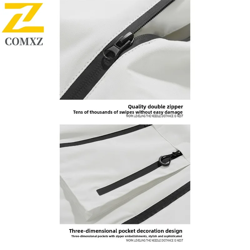 COMXZ سترة واقية سترة يندبروف مقاوم للماء فضفاض المشي لمسافات طويلة التخييم خندق معطف 2025 السفر العصرية عالية الجودة ملابس خارجية للرجال #6