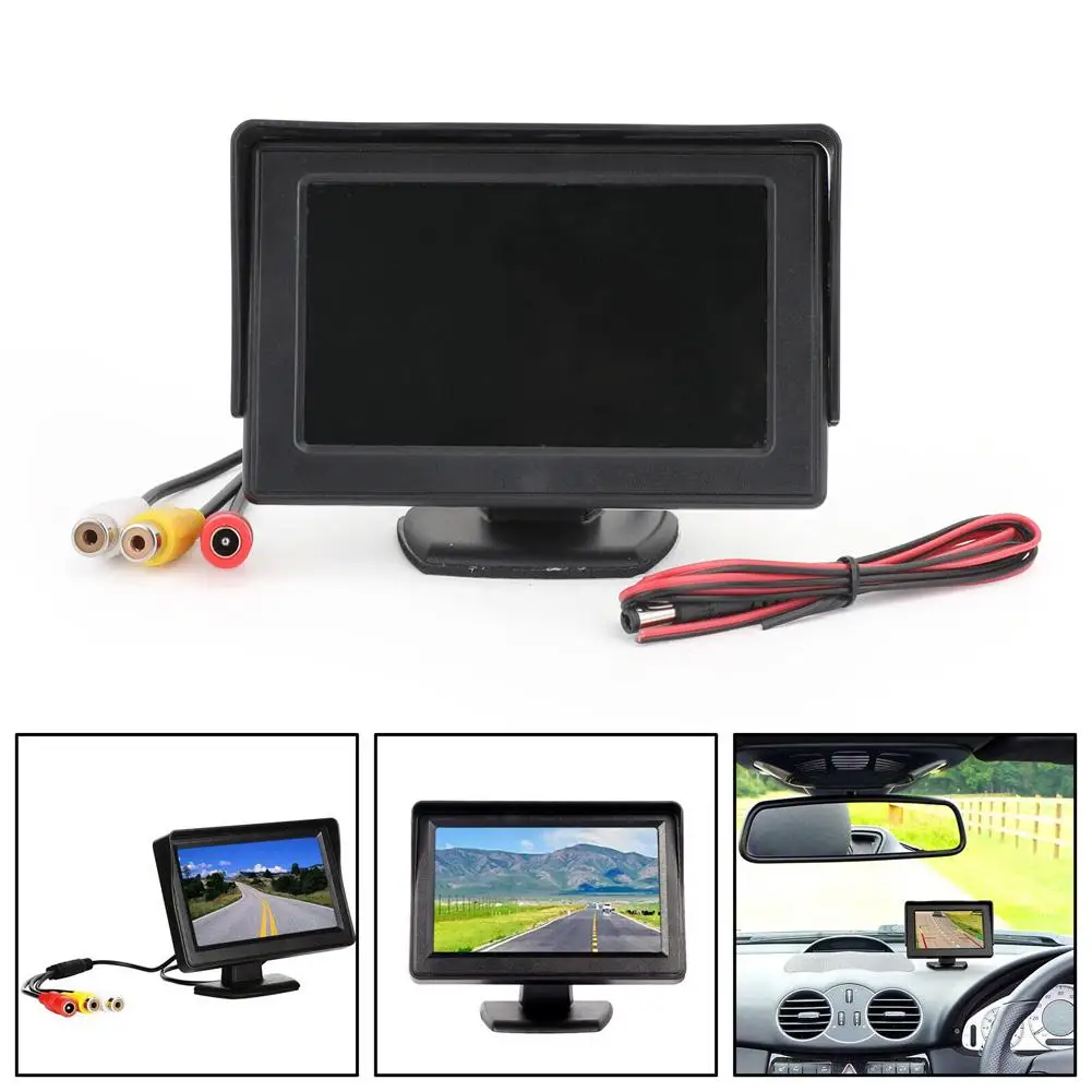 

4.3-inch HD Car Monitor Tft Screen 2-way Signal Input Parking Rear View Camera Universal Reversing Display