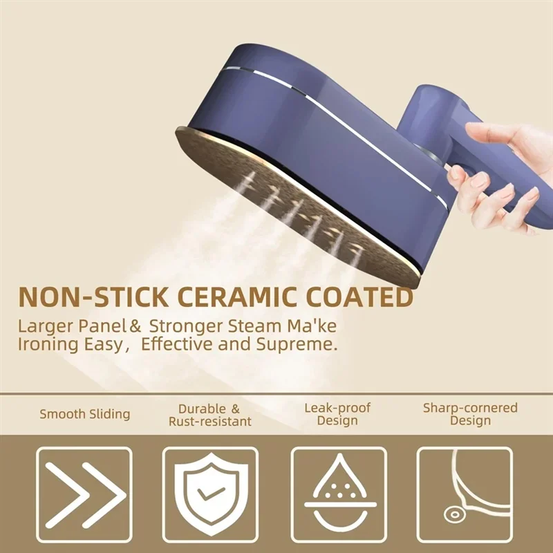 

Portable Handheld Steam Iron for Clothes 1200W, Mini Travel Steamer with 8 Modes, EU Plug, Durable Design for Home and Travel