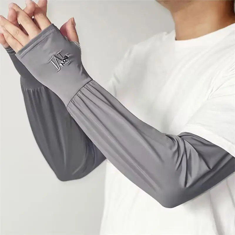 

1 пара спортивных рукавов из ледяного шелка, защита от солнца и ультрафиолета, свободные рукава для езды на велосипеде, летние уличные путешествия, бег, тренажерный зал, крутые рукава