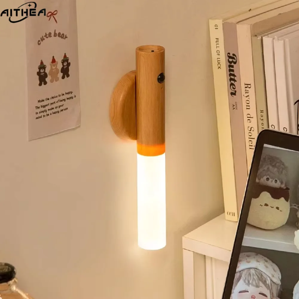 AITHE Intelligent Human Body Induction Night Light LED Rechargeable Motion Sensor Lamp for Corridor Cabinet Wall Household