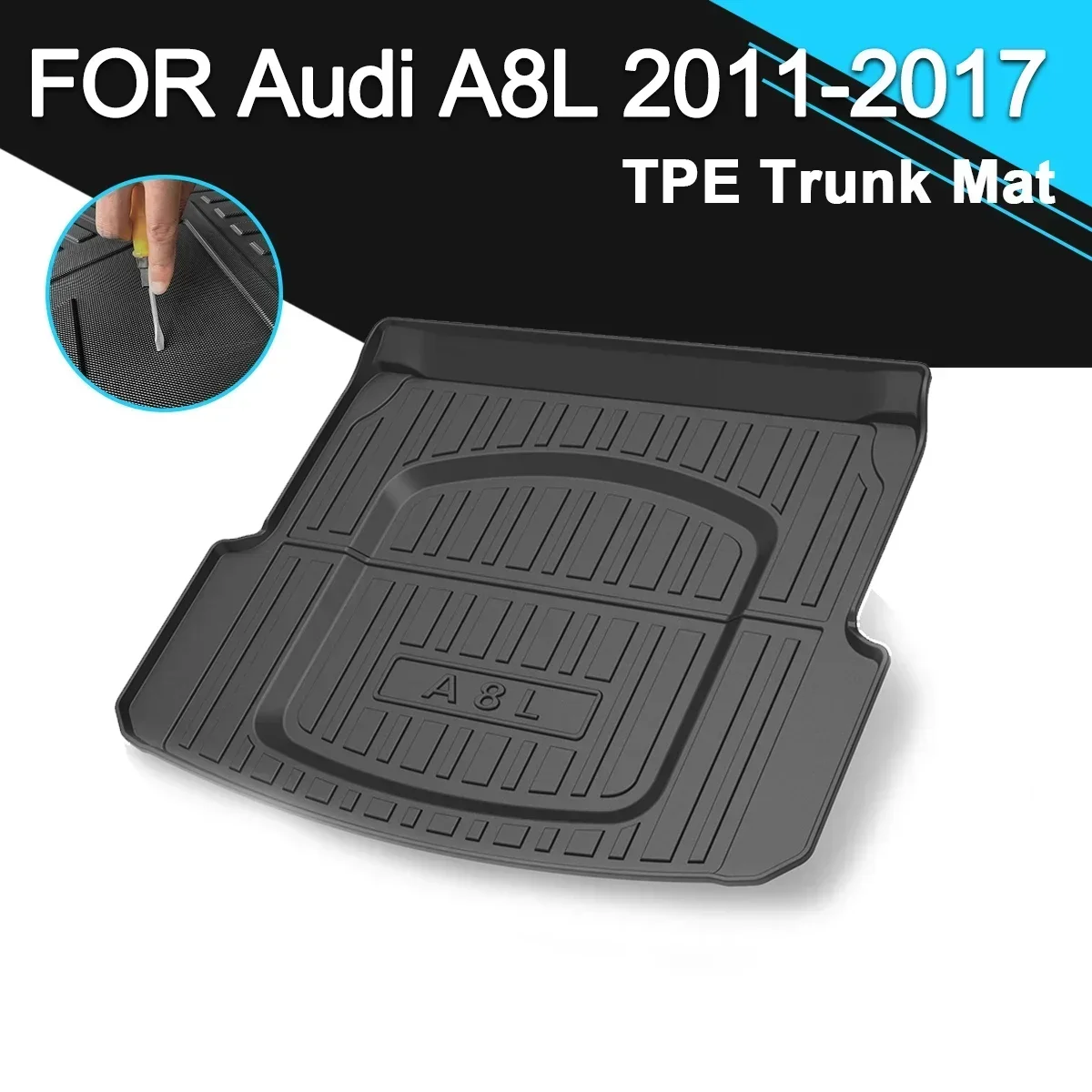 

Car Rear Trunk Cover Mat TPE Waterproof Non-Slip Rubber Cargo Liner Auto Accessories For Audi A8L 2011-2017