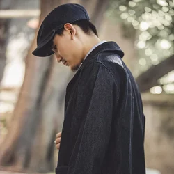 Maden Vintage Denim Beret Newsboy Cap Unisex British Painter Hat Adjustable Fashion Casual Men’s Octagonal Hats Short Brim