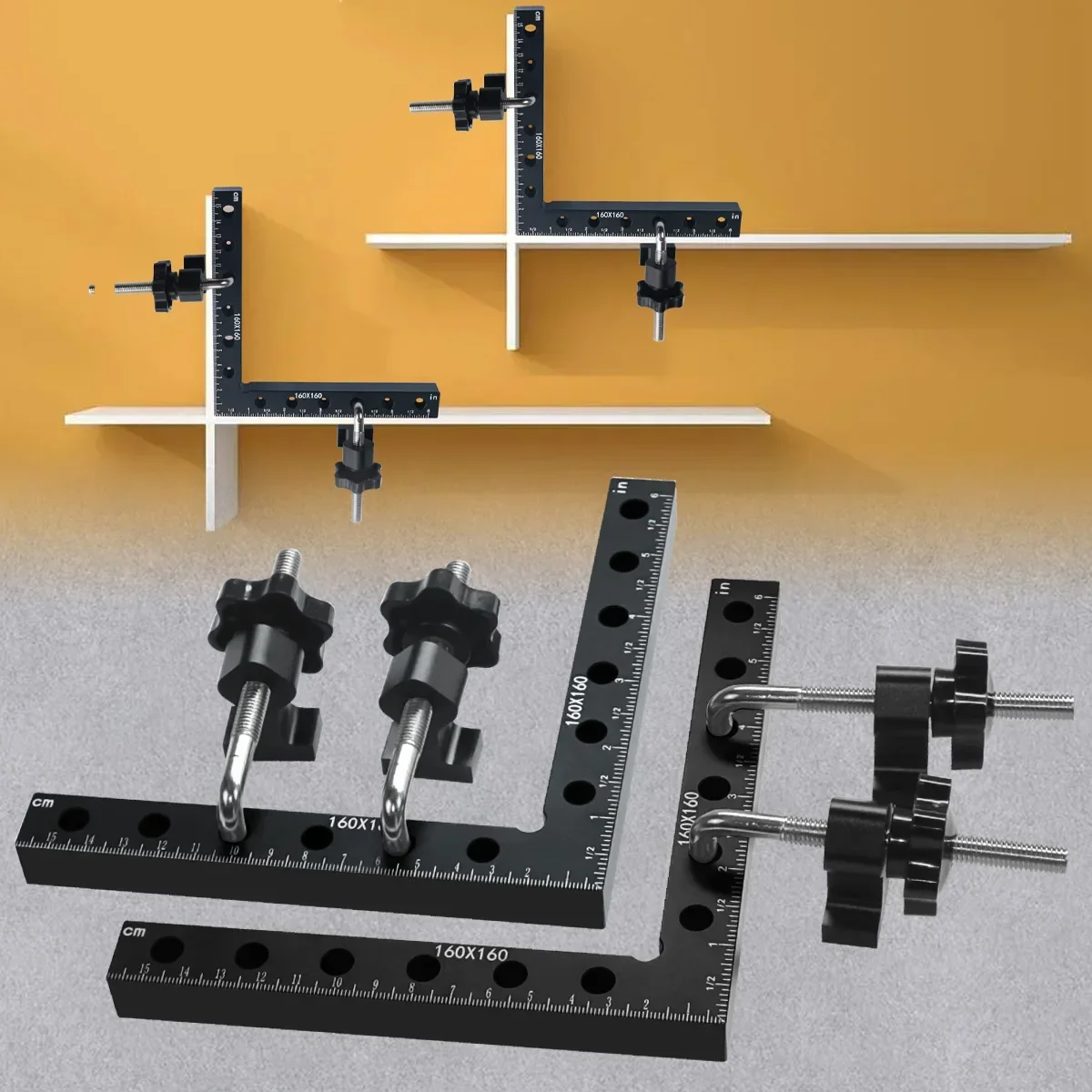 90 Degree Positioning Squares Right Angle Clamps -Aluminum Alloy Fixing Clip - Woodworking Carpenter Corner Clamping Square Tool