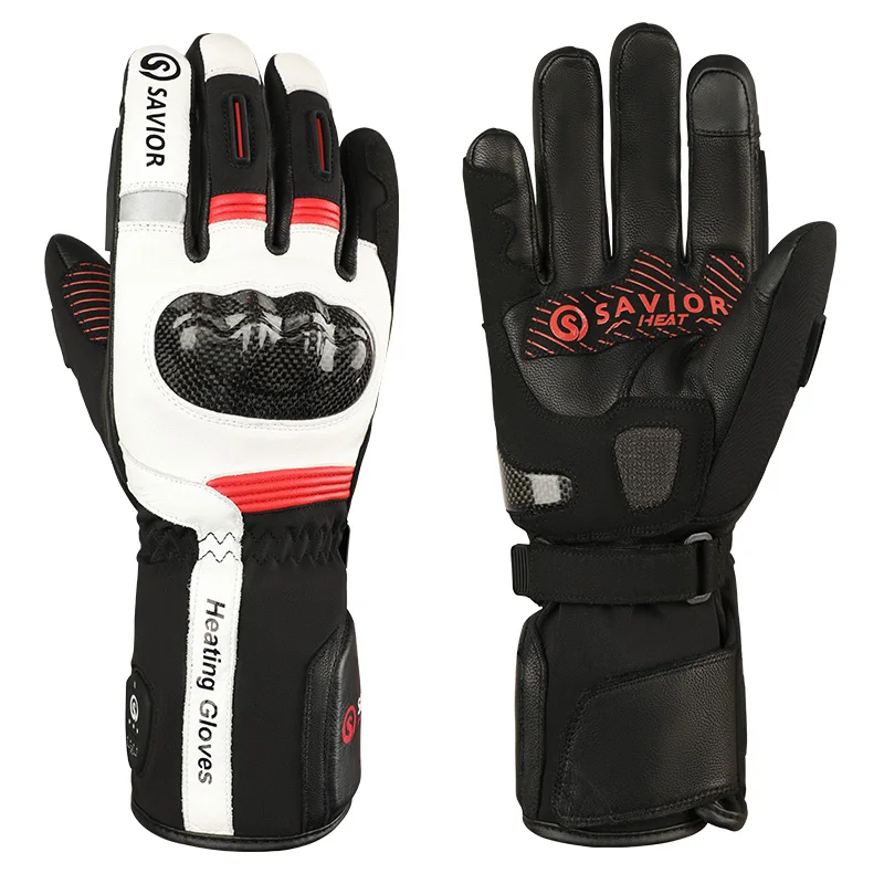 Winter Motorcycle Gloves Touchscreen Rechargeable Electric Heated Riding Motorcycle Gloves for Men - view 5