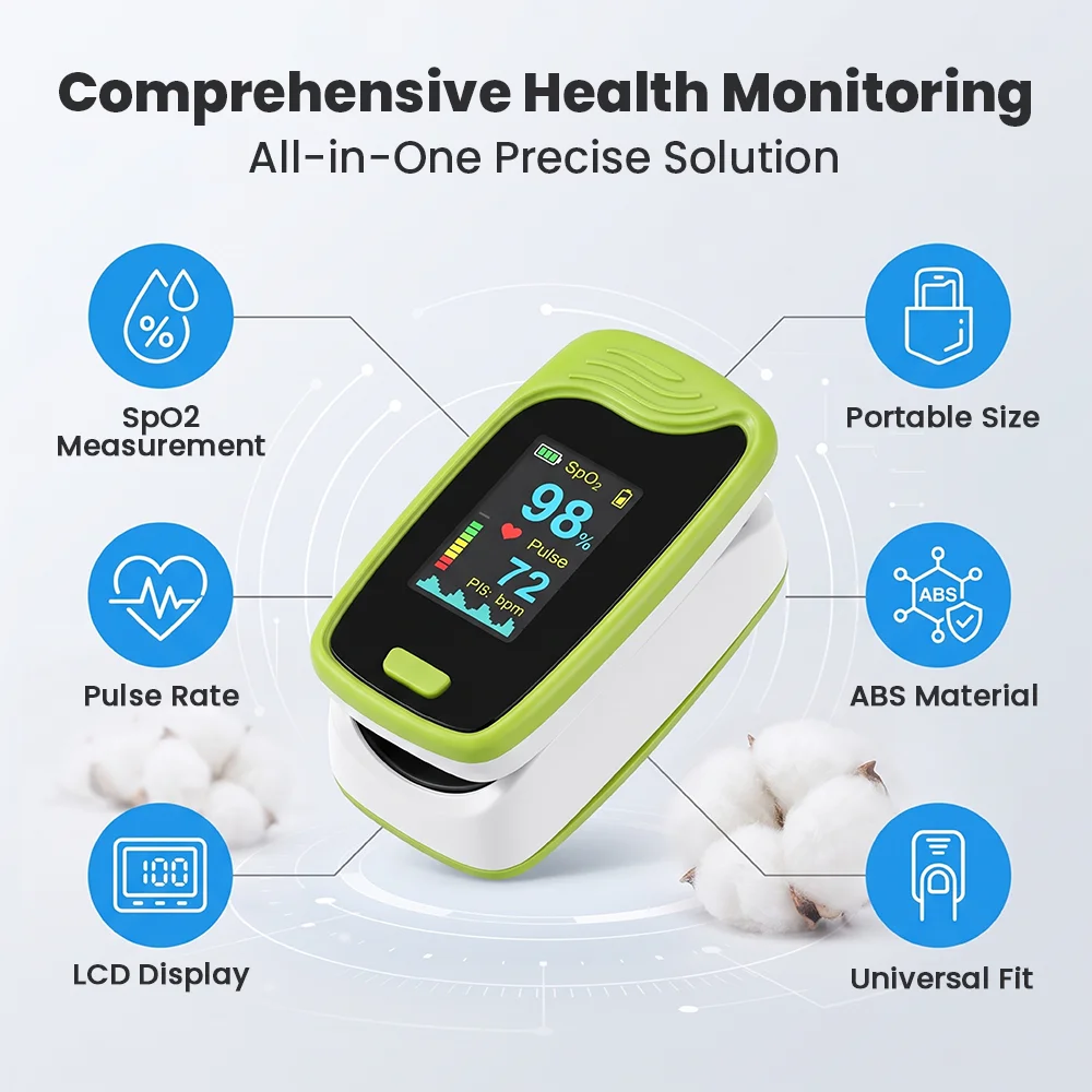 CMS50-Pro Fingertip Pulse Oximeter LCD Display Spo2 PR PI Monitor Finger Blood Oxygen Saturometro Pulse Oxymetre