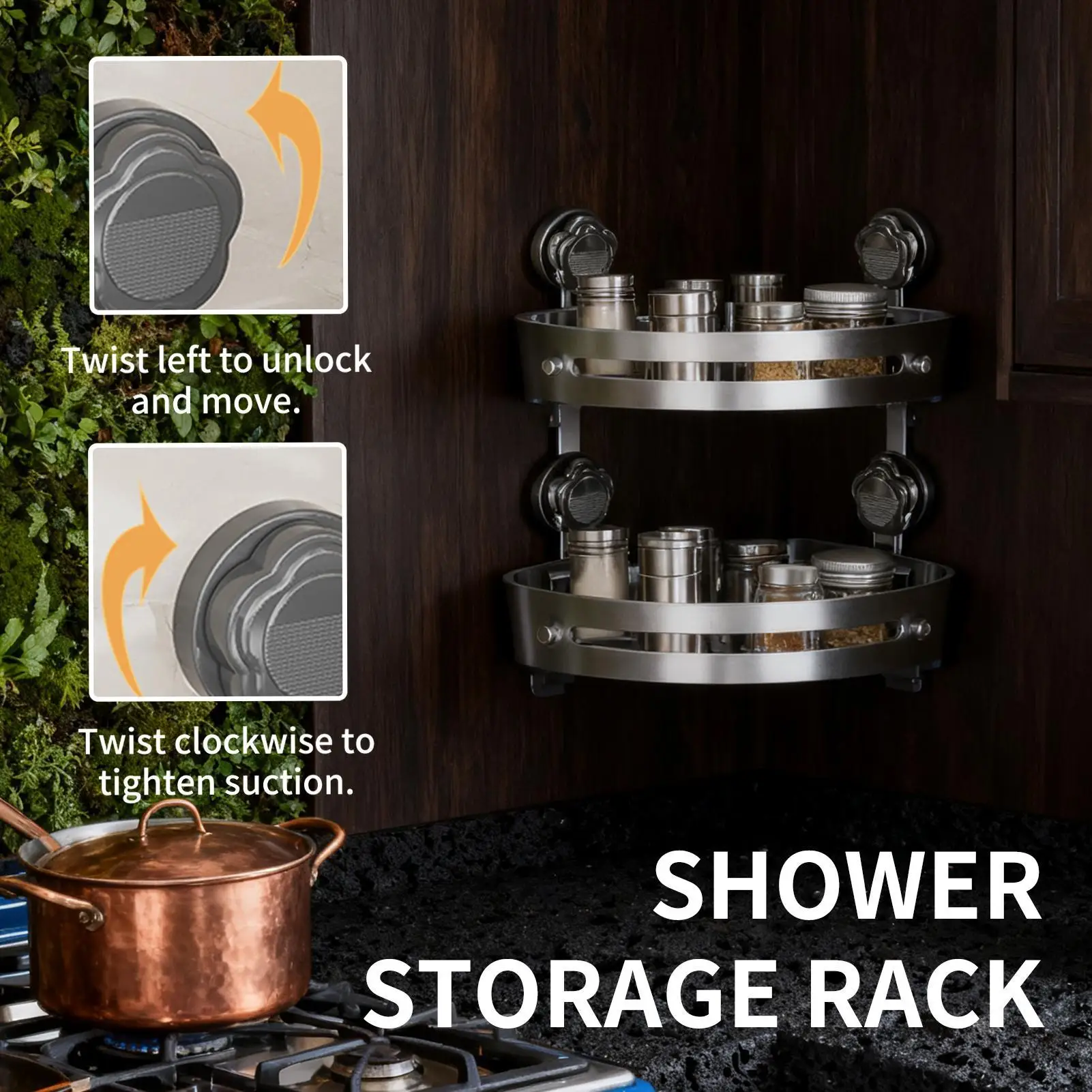 Shower Corner Shelf 2 Pieces No Drilling Holder Bathroom Corner Shelf Wall Storage For Shampoo Sponge Soap Body Wash Bathroom