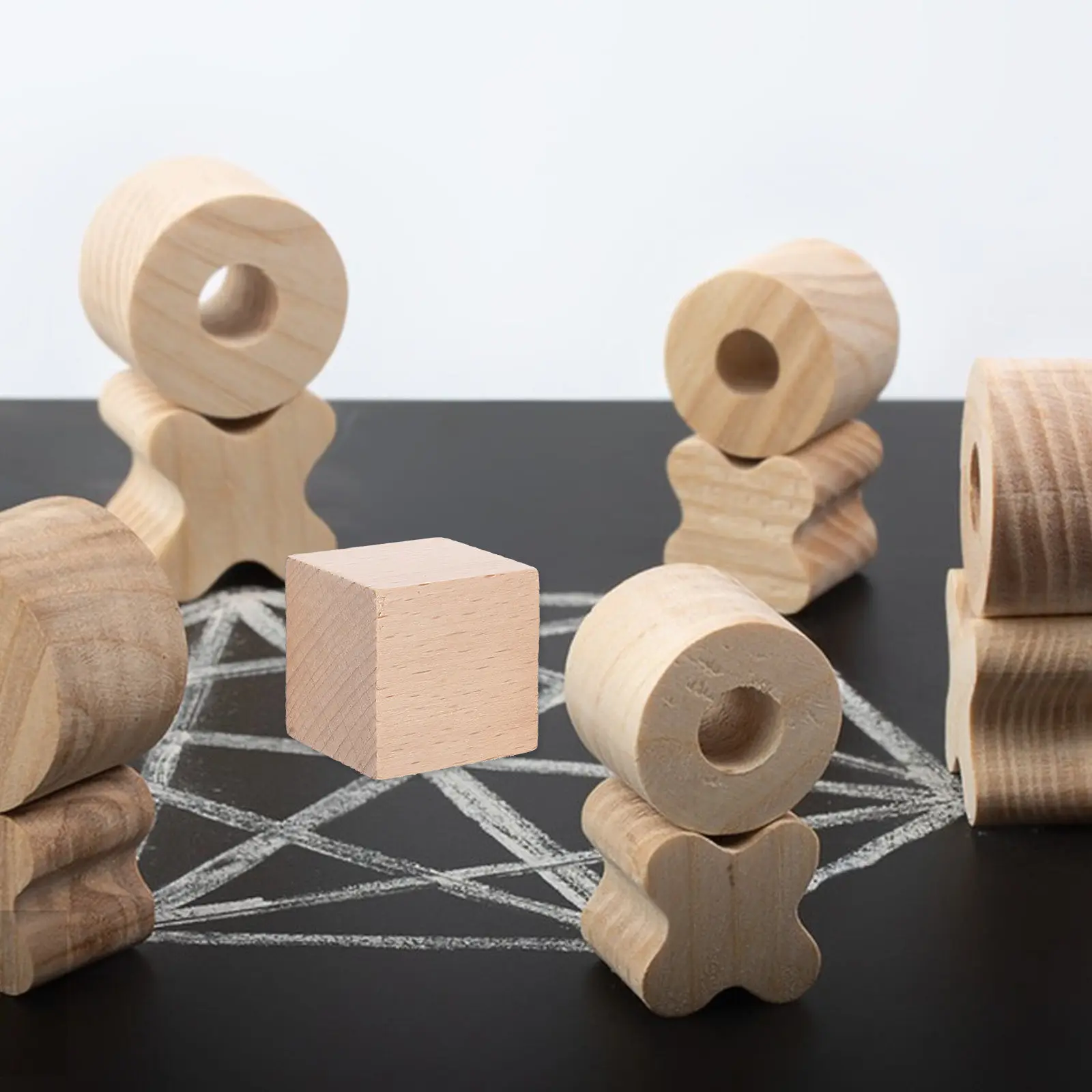 บล็อกไม้สำหรับเด็ก 15 ชิ้น ทำจากไม้บีชธรรมชาติ รูปทรงเรขาคณิต สำหรับเด็กก่อนวัยเรียน ฝึกทักษะมอนเตสซอรี่ เรียนรู้คณิตศาสตร์เบื้องต้น
