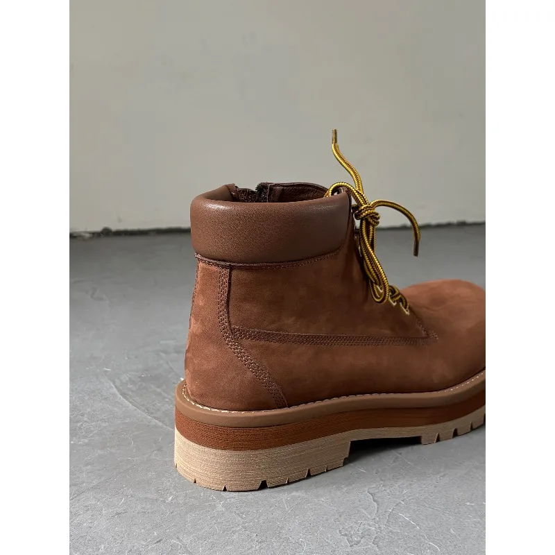 النمط البريطاني الرجال حذاء من الجلد البني الرجعية جلد طبيعي عادية العصرية سميكة وحيد أحذية عمل المشي لمسافات طويلة في الهواء الطلق أحذية الصحراء