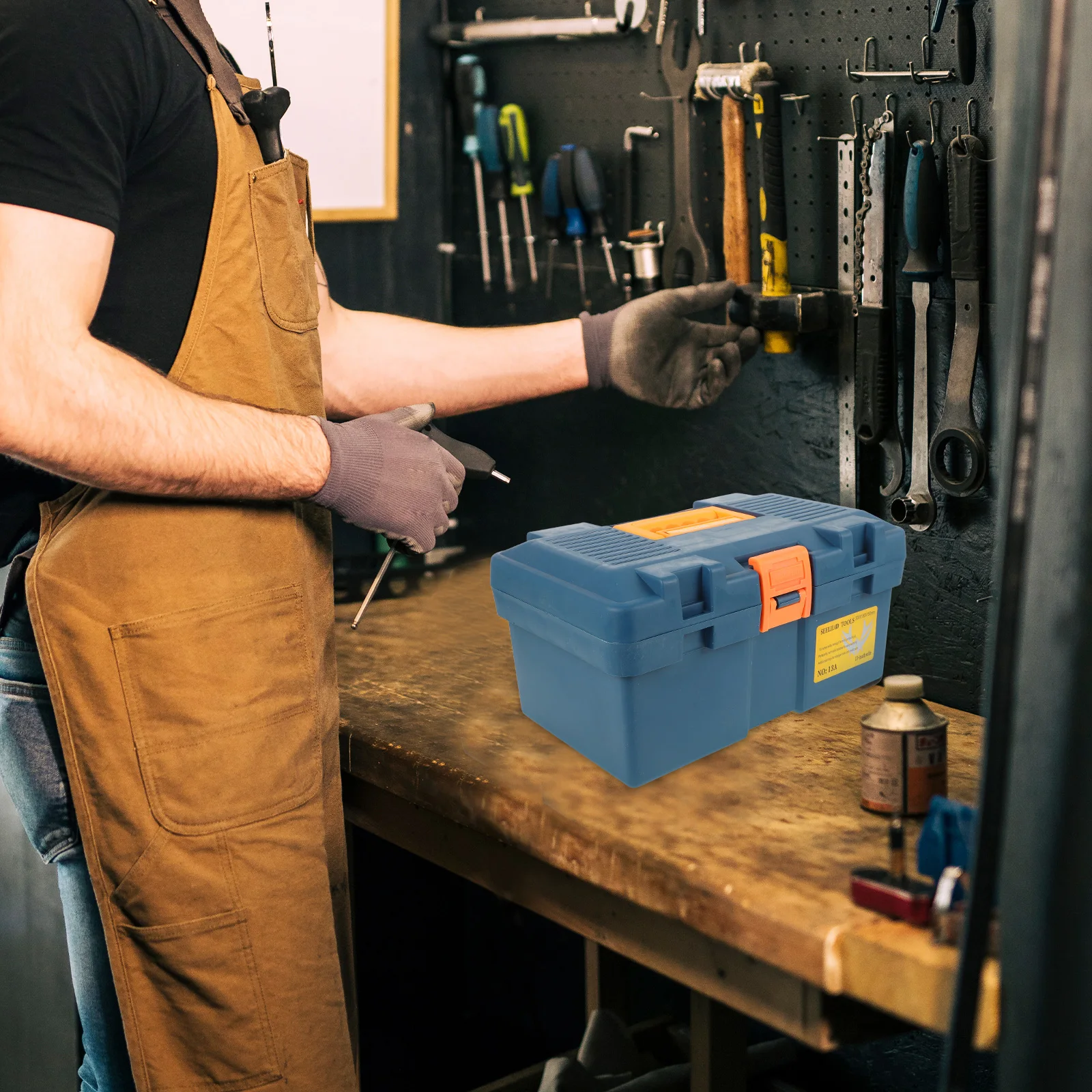 

Toolbox Thickened Hard Plastic Wear Resistant Multi Function Daily Use Durable Reusable Portable Fishing Work Storage Case