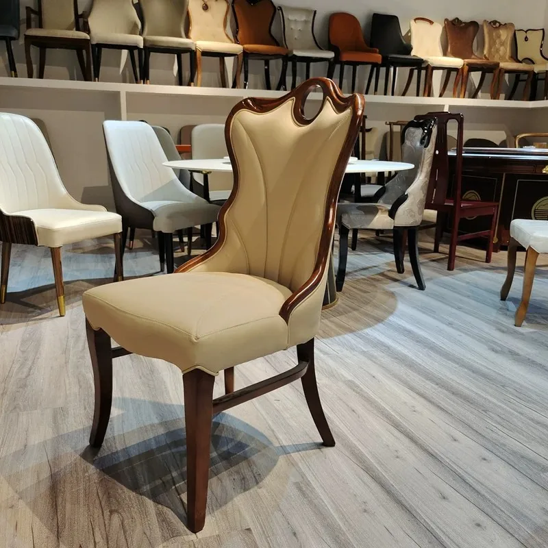 DSA wholesale solid wood dining chair, restaurant hotel suite private dining table luxury chair