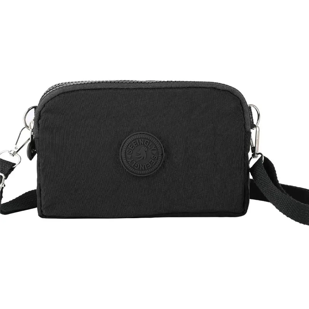 

Durable Canvas Mobile Phone Bag Wear-resistant Waterproof Small Bags with Strap Solid Color Credit Card Holder Male Female