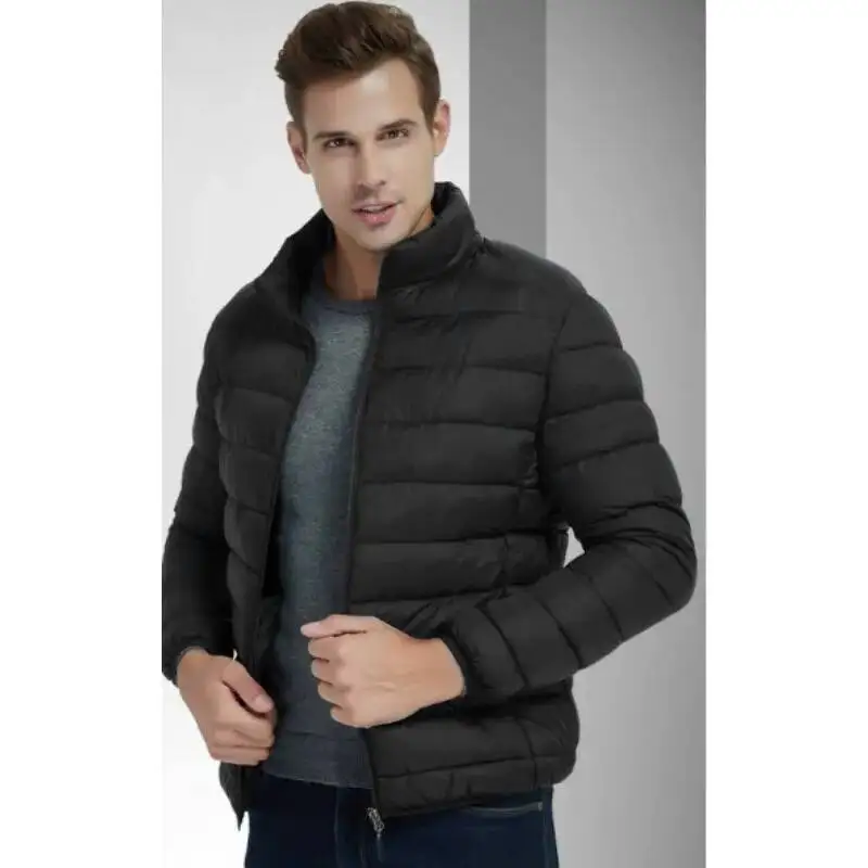 

Мужская зимняя куртка-парка с воротником-стойкой, повседневная, легкая, теплая, однотонная, для работы