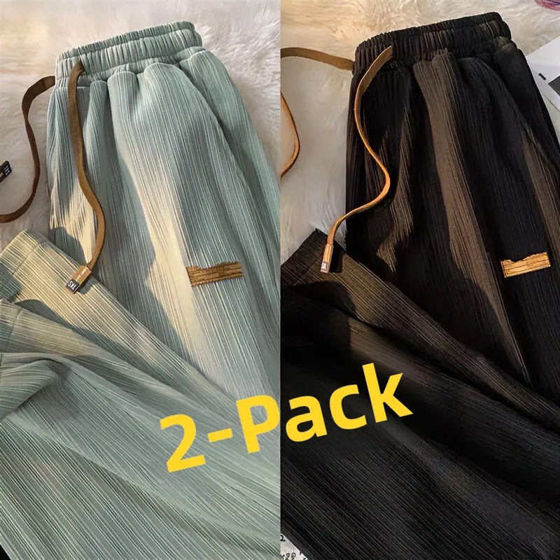 

Loose Casual Ice Silk Elastic Breathable Straight Leg Men's Sports Pants Versatile Trendy Brand Youthful Daily Wear