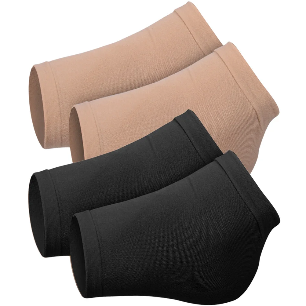 

2Pairs Heel Protector Silicone Cover Portable Comfortable Heel Sleeves Cushioning Support Gel Socks for Cracked Dry Feet Walking