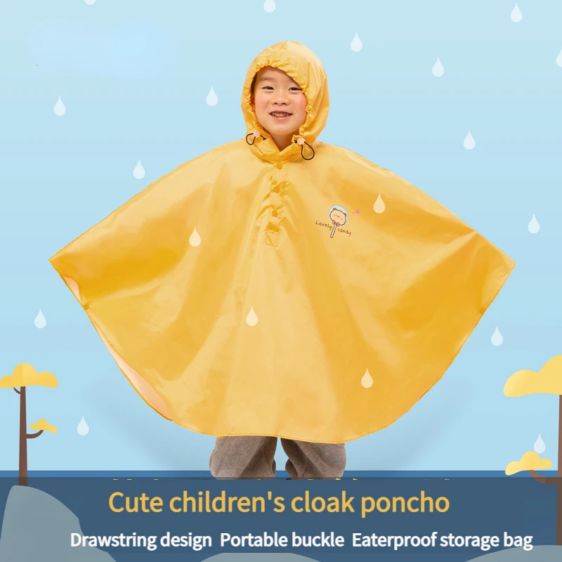 Rain Coat Kids Children's Poncho Body Waterproof Safety Cute Portable Long Cloak Raincoat Kindergarten Boys and Girls Poncho