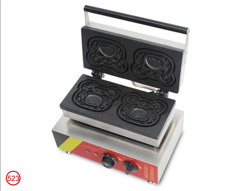 New Cartoon Winnie The Pooh Waffle Commercial Electric Cartoon Winnie Waffle Machine Electric Cake Shop Snack Equipment